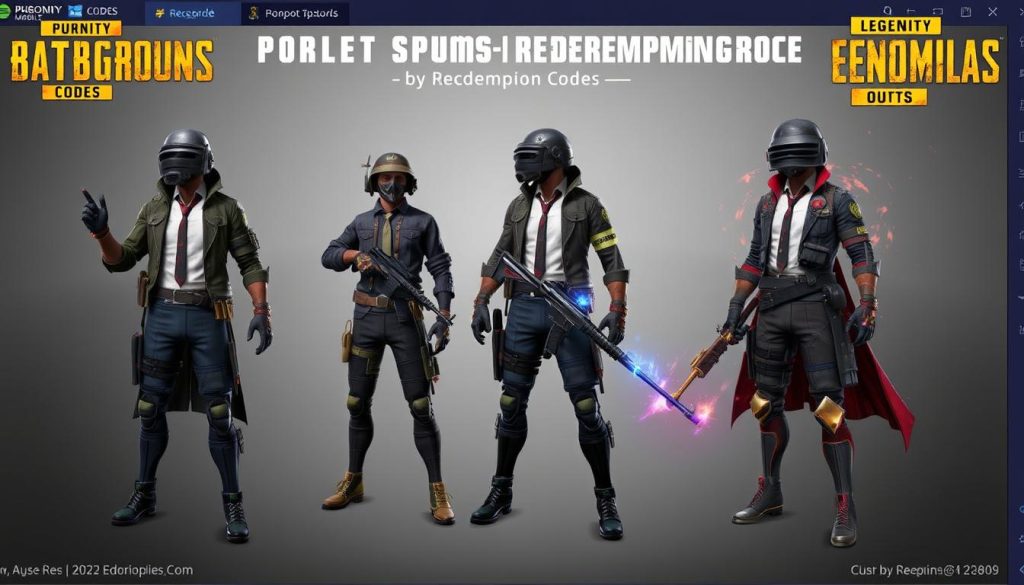Contoh hadiah dari Kode Redeem PUBG Mobile 2025 seperti outfit legendaris