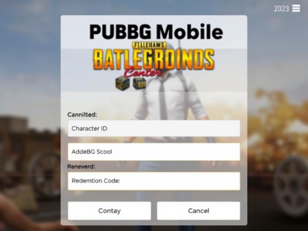 Tampilan menu redeem code di PUBG Mobile 2025